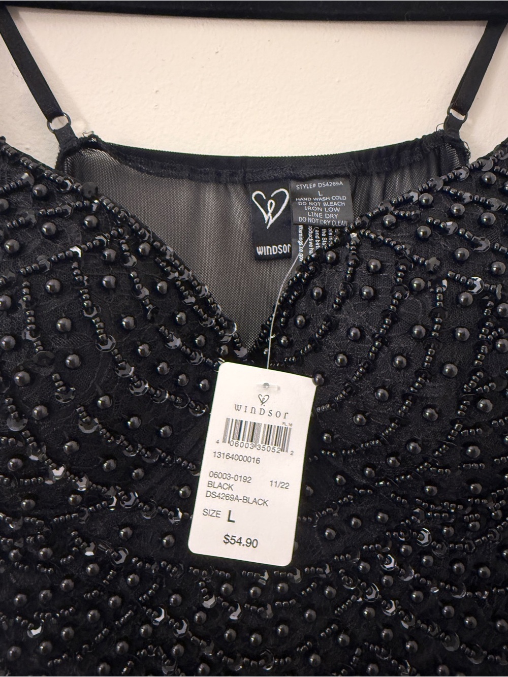Windsor Black Beaded Camisole Top